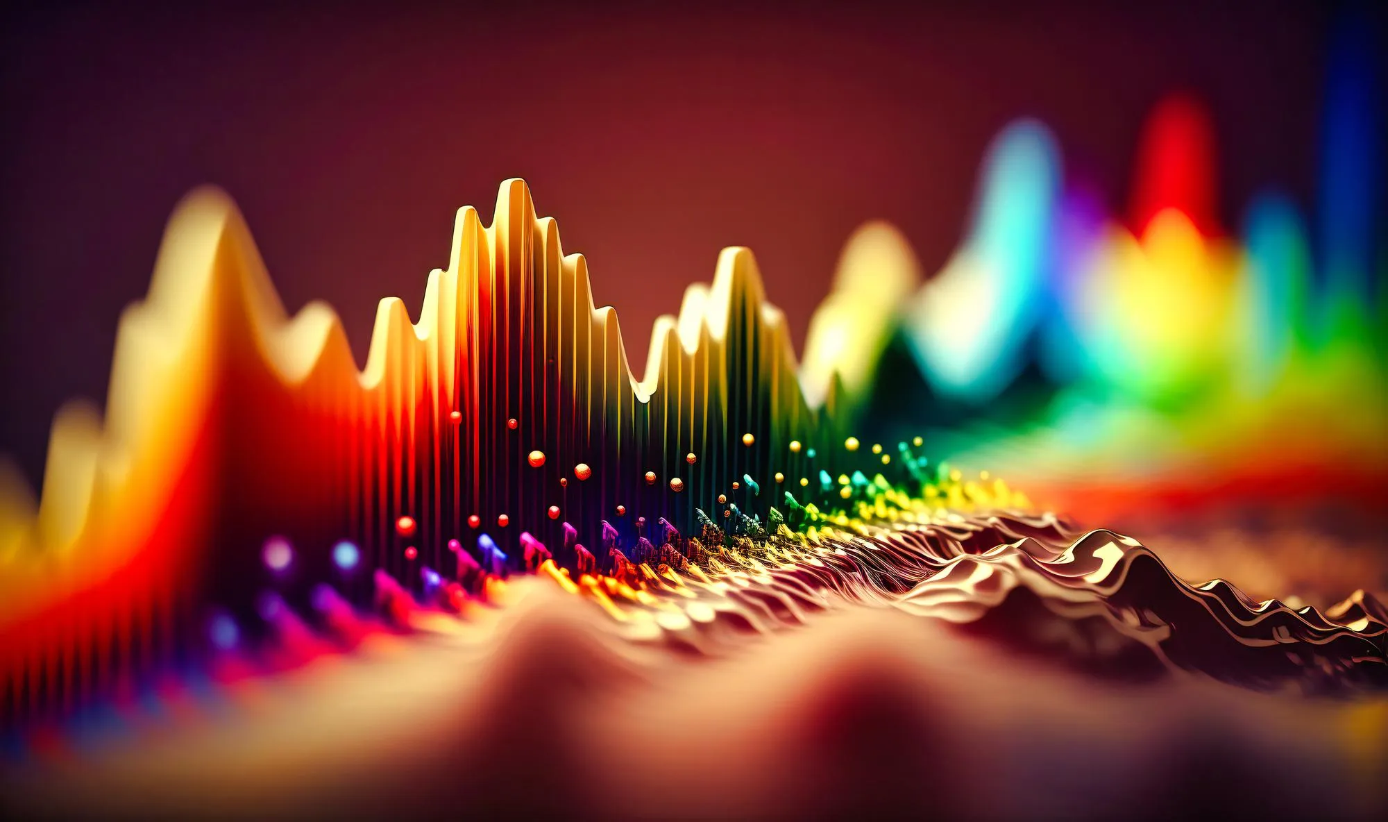 Abstract View Sound Wave With Its Peaks Troughs Shown Colorful Visualization
